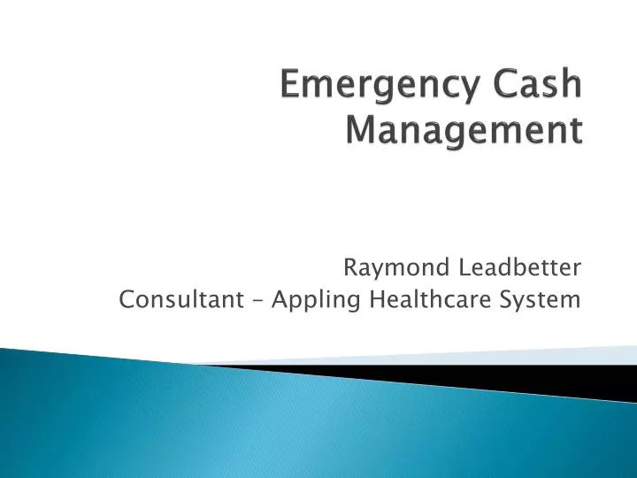 emergency cash management