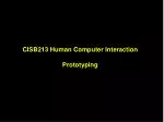 CISB213 Human Computer Interaction Prototyping - slide 1