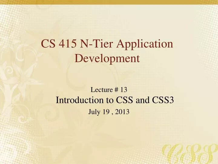 cs 415 n tier application development