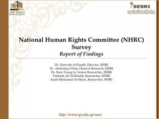 National Human Rights Committee (NHRC) Survey Report of Findings