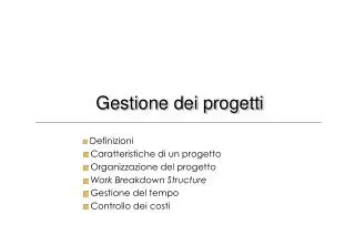 gestione dei progetti