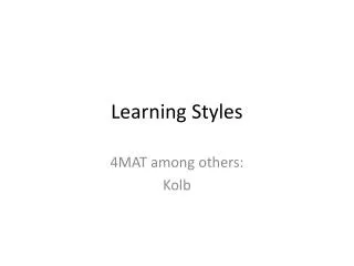 Learning Styles