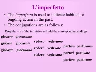 l imperfetto
