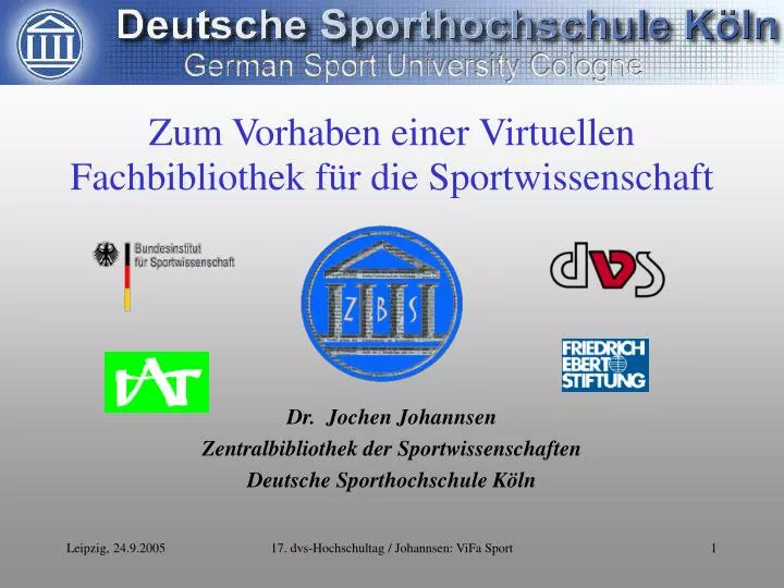 dr jochen johannsen zentralbibliothek der sportwissenschaften deutsche sporthochschule k ln