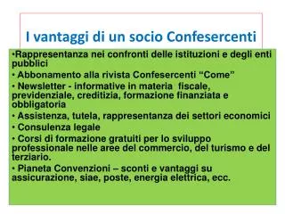 i vantaggi di un socio confesercenti