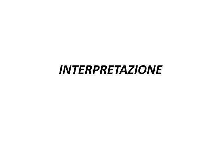 interpretazione