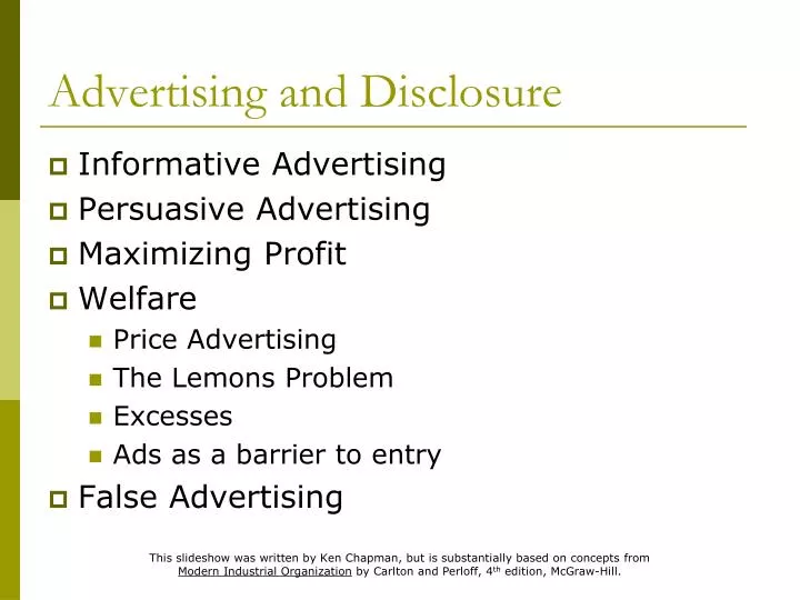 advertising and disclosure