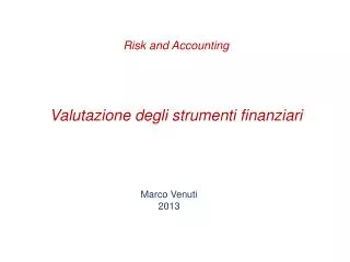 valutazione degli strumenti finanziari