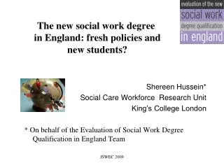 The new social work degree in England: fresh policies and new students?