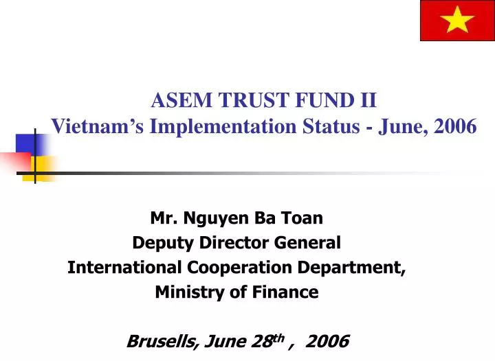 asem trust fund ii vietnam s implementation status june 2006
