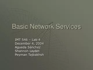 Basic Network Services