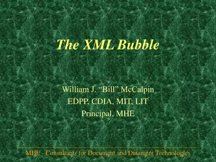 the xml bubble