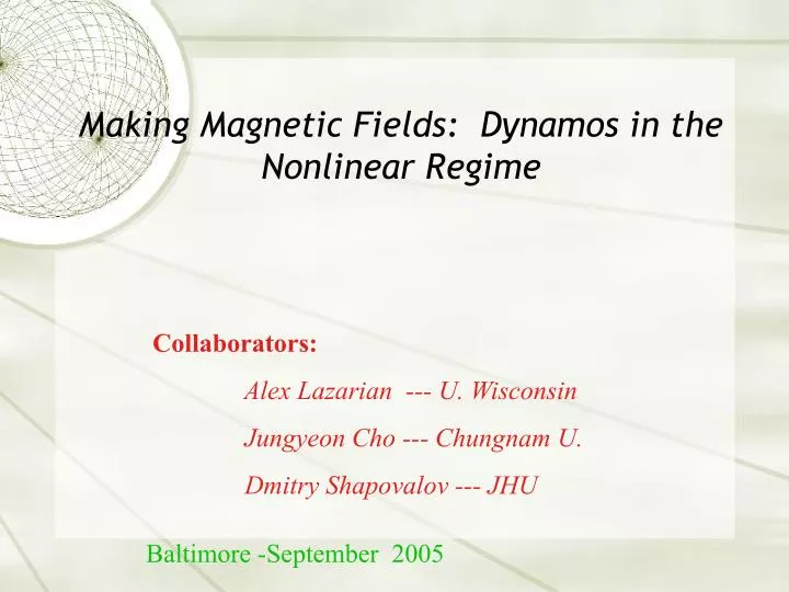 making magnetic fields dynamos in the nonlinear regime