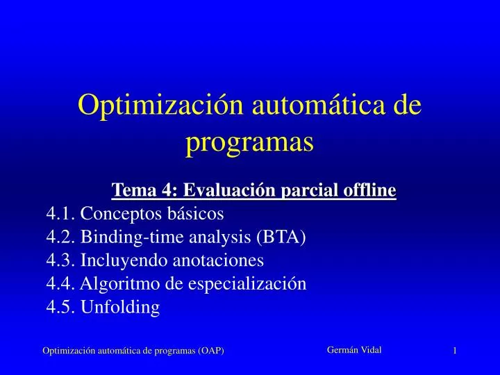 optimizaci n autom tica de programas