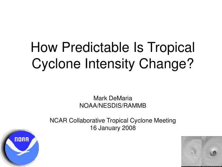 how predictable is tropical cyclone intensity change