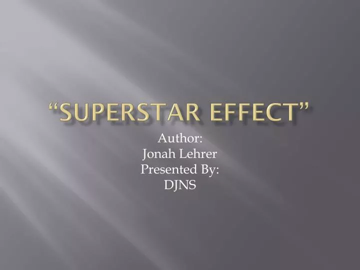 superstar effect