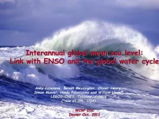 Interannual global mean sea level : Link with ENSO and the global water cycle