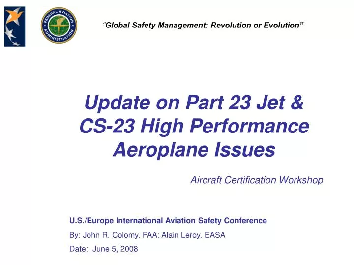 update on part 23 jet cs 23 high performance aeroplane issues