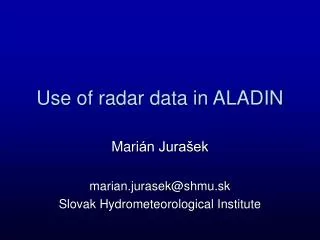 Use of radar data in ALADIN