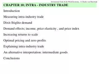 Introduction Measuring intra-industry trade Dixit-Stiglitz demand