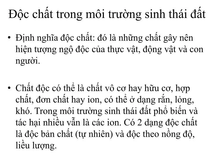 c ch t trong m i tr ng sinh th i t
