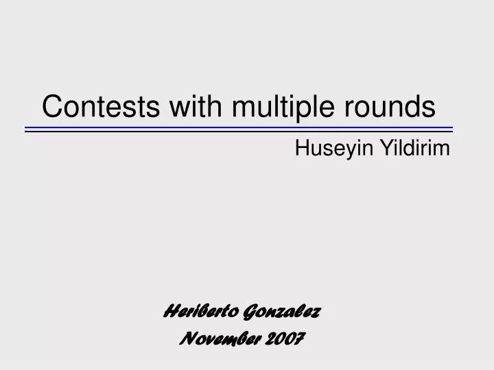 contests with multiple rounds