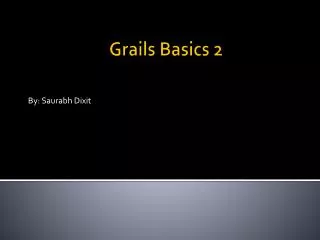 Grails Basics 2