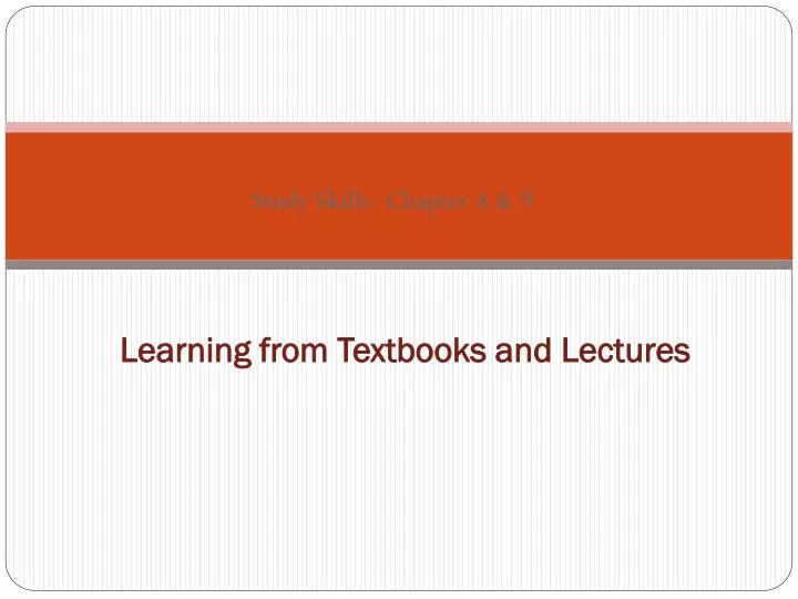 learning from textbooks and lectures