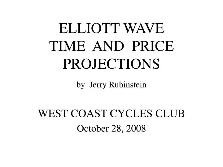 elliott wave time and price projections
