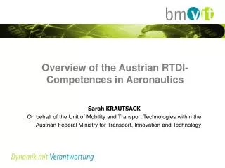 Overview of the Austrian RTDI-Competences in Aeronautics