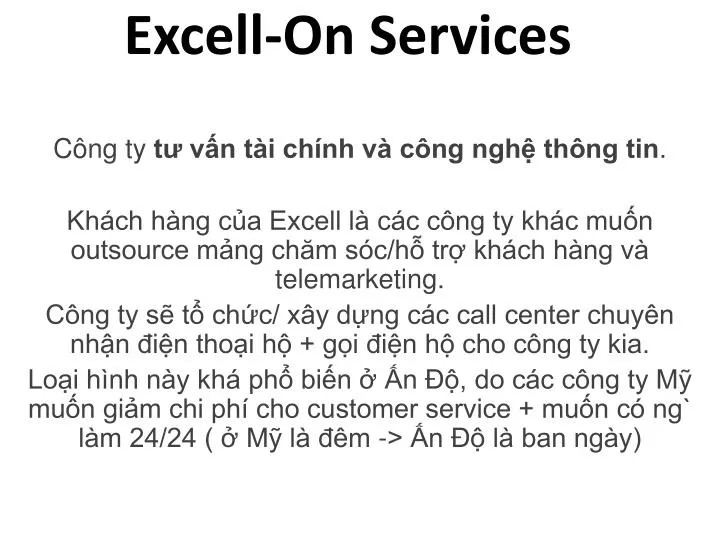 excell on services