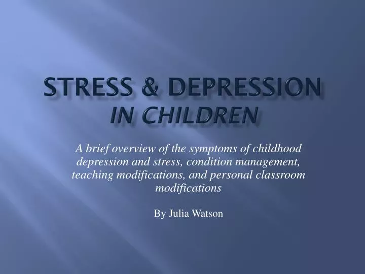 stress depression in children