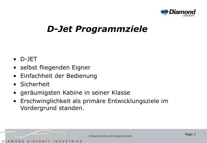 d jet programmziele