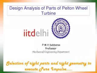 Design Analysis of Parts of Pelton Wheel Turbine