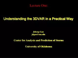 Understanding the 3DVAR in a Practical Way