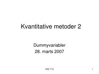 kvantitative metoder 2