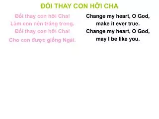 ĐỔI THAY CON HỠI CHA