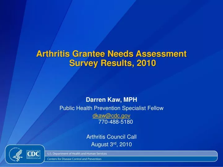 arthritis grantee needs assessment survey results 2010