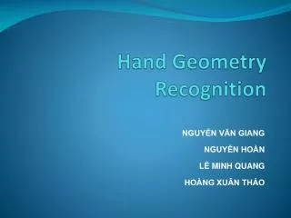 hand geometry recognition