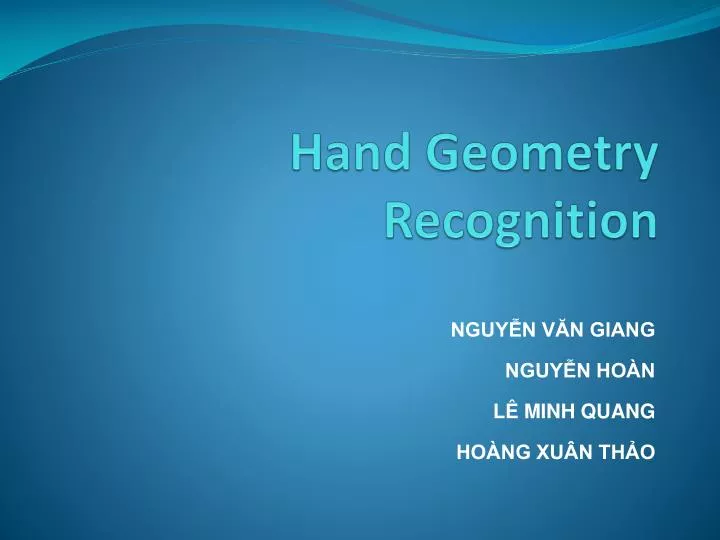 hand geometry recognition