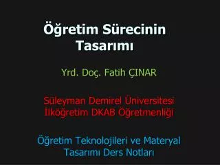 retim s recinin tasar m