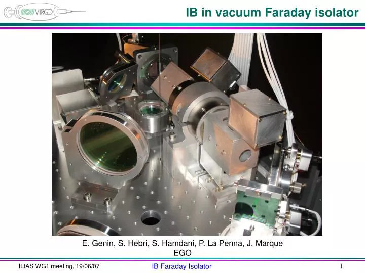 ib in vacuum faraday isolator