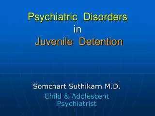 psychiatric disorders in juvenile detention