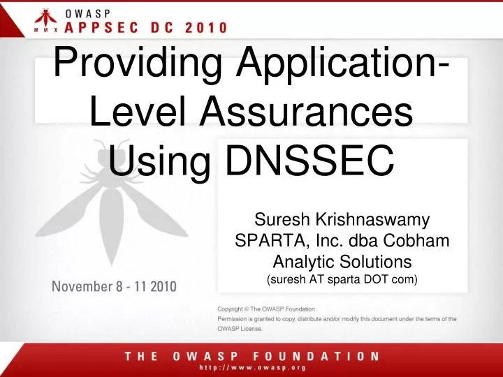 providing application level assurances using dnssec