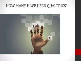 How many have used Qualtrics ?