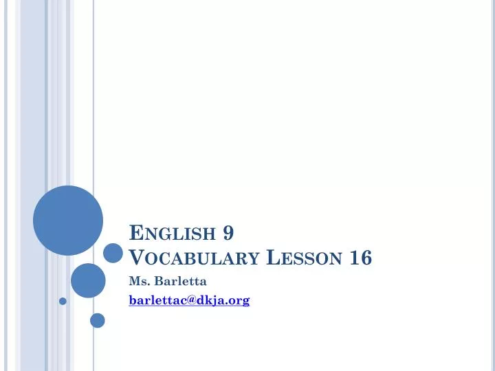 english 9 vocabulary lesson 16