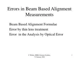 Errors in Beam Based Alignment Measurements