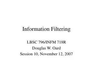 Information Filtering