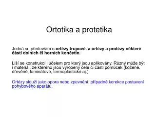 ortotika a protetika