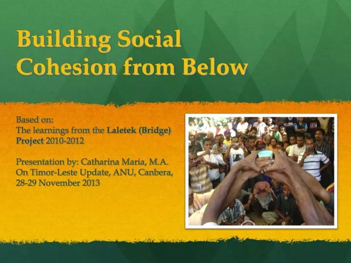 building social cohesion from below